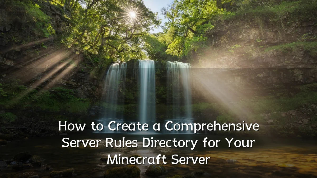 How to Create a Comprehensive Server Rules Directory for Your Minecraft Server