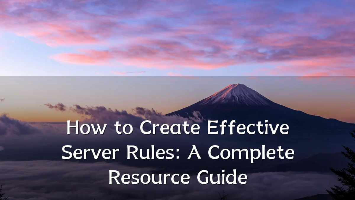 How to Create Effective Server Rules: A Complete Resource Guide