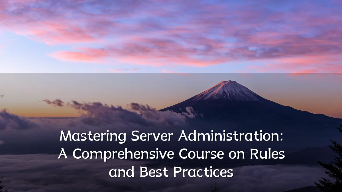 Mastering Server Administration: A Comprehensive Course on Rules and Best Practices